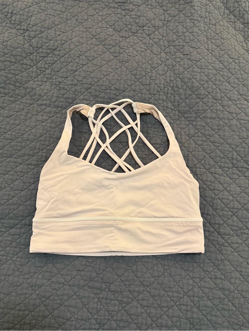 lululemon athletica white longline Strappy Back Sports Bra